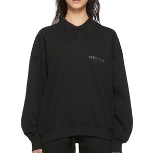 ESSENTIALS Black French Terry Polo